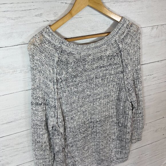 Free People Sweater Womens SZ S/P Raw Edge Inside Out Open Knit Tunic Boho Indie - Picture 10 of 16